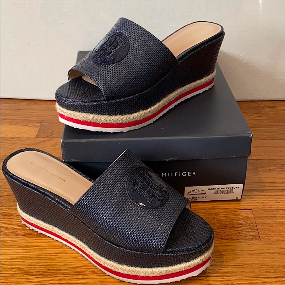 Tommy Hilfiger Navy wedge slide
